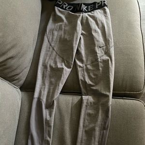 Nike Pro gray tights with mesh
